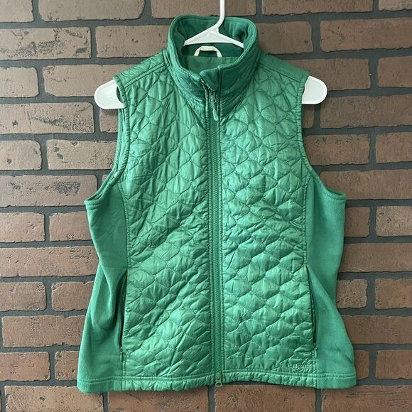 L.L. Bean Green Full Zip Womens Vest Size Medium - Picture 1 of 4